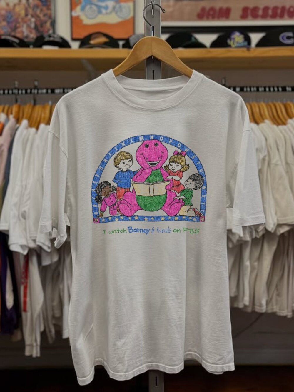 Barney  Friends PBS Washed White Tee